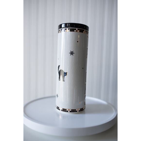 Anthropologie The Bistro Tile Stoneware Canister Halloween Edition - Picture 5 of 6